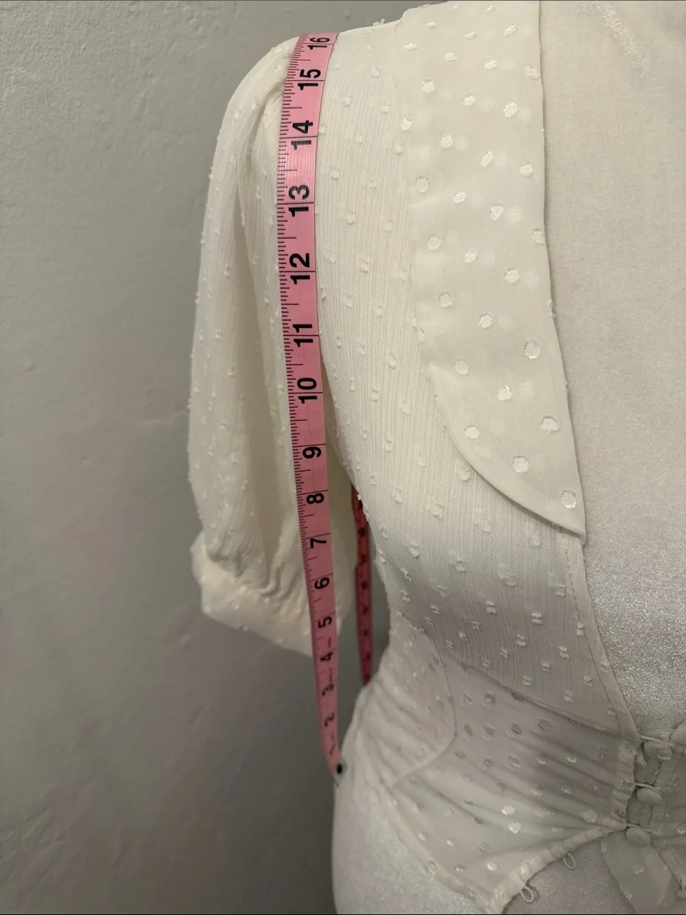 Free People Ivory Swiss Dot Corset Top with Puff Sleeves